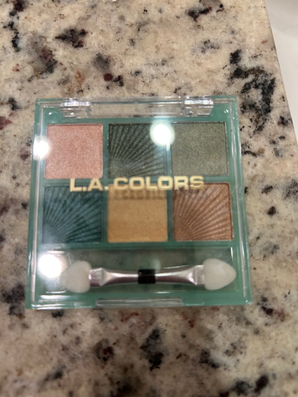 L.A. Colors Eyeshadow Palette - Teal, Gold, Bronze, Pink